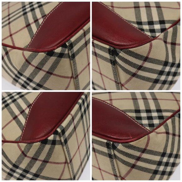 BURBERRY Nova Check Blue Label Shoulder Bag Canvas Beige Auth EC388 - Picture 15 of 16